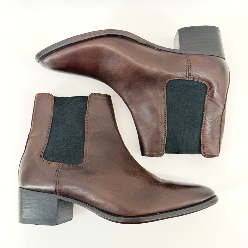 Frye Dara Leather Chelsea Ankle Boots Dark Brown 7.5B Deadstock - Picture 7 of 10